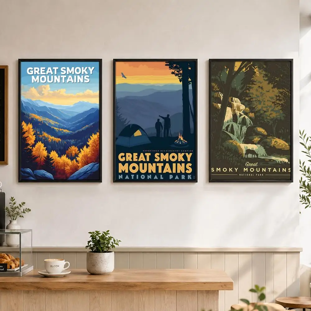 Art GGreat Smoky Mountains National Parked Poster  Poster, Wall Decor Art Print, Abstract Wall Decor Art Print for Living Room