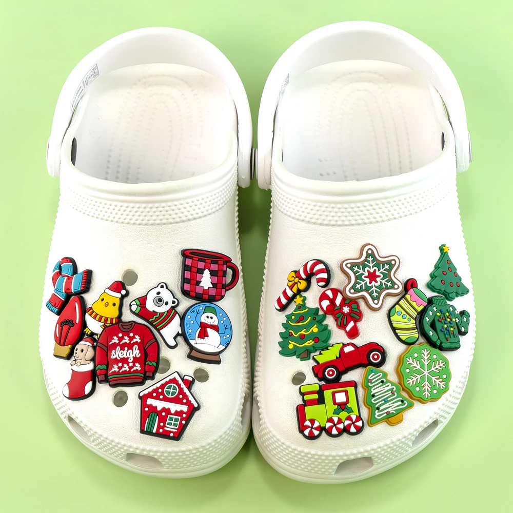 1/20/50pcs Merry Christmas Shoe Charms for Men Women Kids Santa Xmas Hat Pins Shoe Decorations Party Accessories Gift Ornament image 4