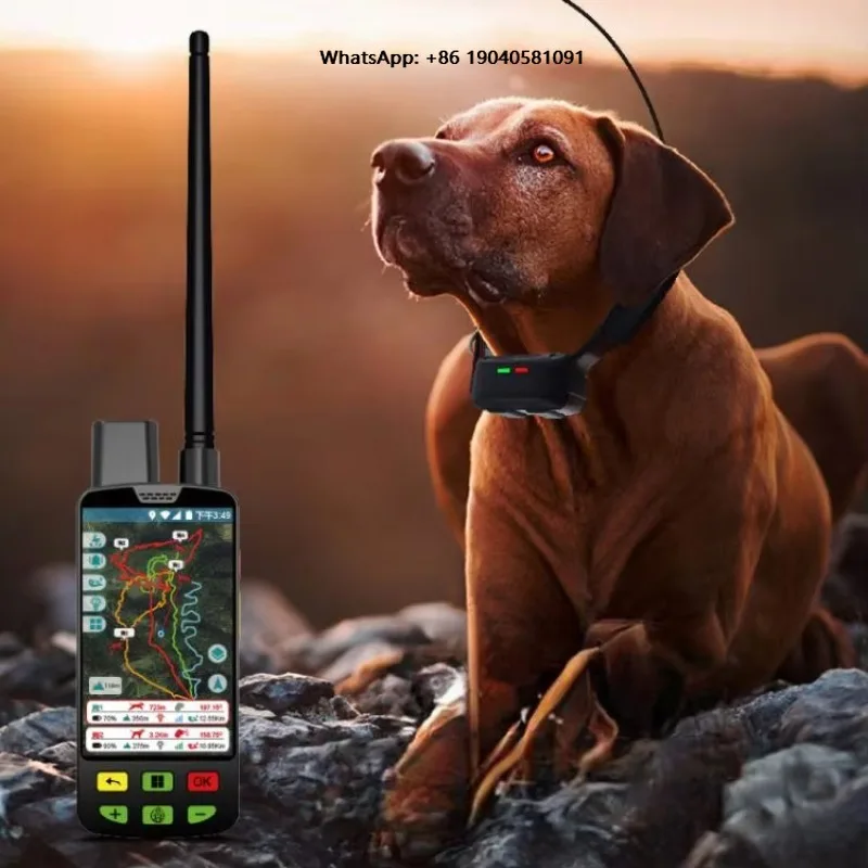 Commercial Dog GPS Tracker 4G GPS+VHF 15KM Failover Cellular Network Transmission TF Card Data Logging Silicone Metal Beidou