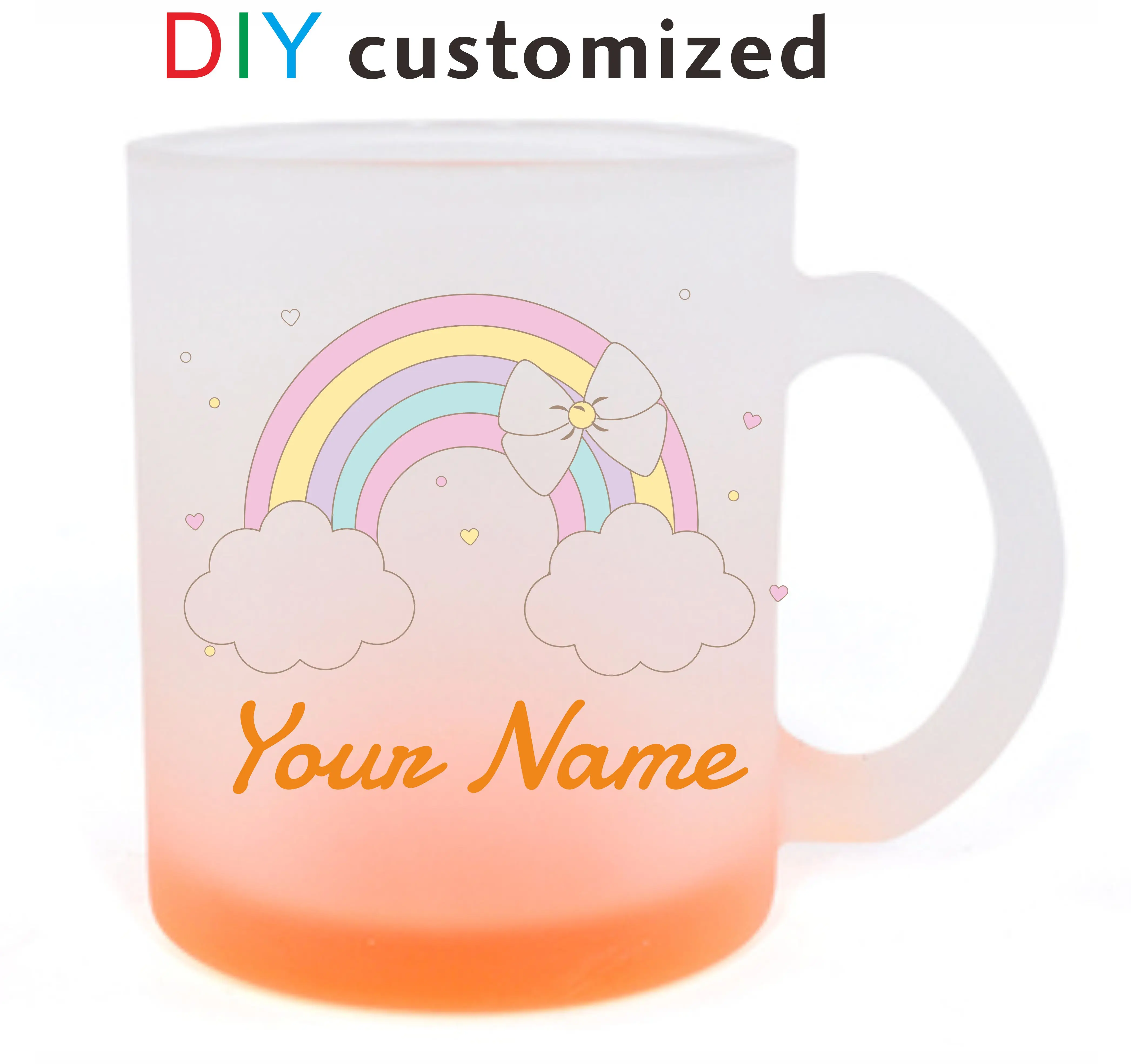 

325ML 11oz Juice Cup Matt Glass Gradient Colors Mug DIY Customized Print Name Photo Image Cartoon LOGO Text Creative Gifts