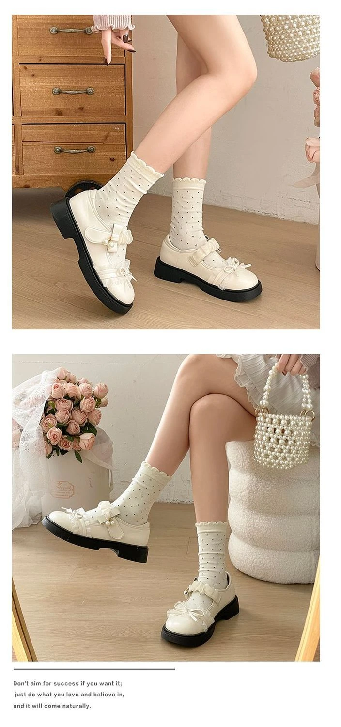 Neue Mary Janes Loafers mit klobigem Absatz, süße Schleifen-Schuhe für Damen, lässige Schuhe im Preppy College JK-Stil für Mädchen – Detail 10