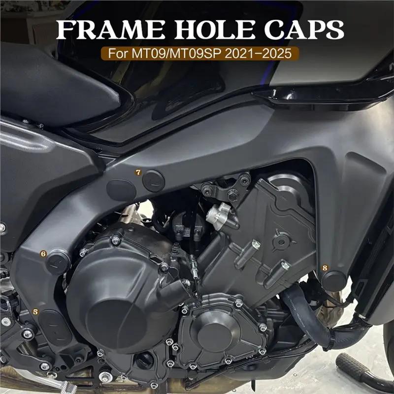 دراجة نارية الملحقات ل MT-09 MT09 Mt09 MT-09 SP 2021 2022 2023 2024 2025 الإطار ثقب غطاء قبعات التوصيل #6