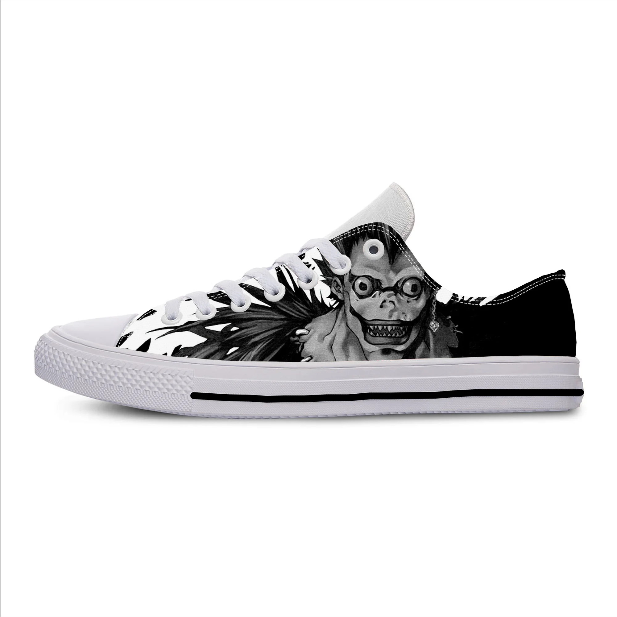 Japanese Anime Manga Cartoon Demon Death Note Ryuk Casual Cloth Shoes Low Top Lightweight Breathable 3D Print Men Women Sneakers