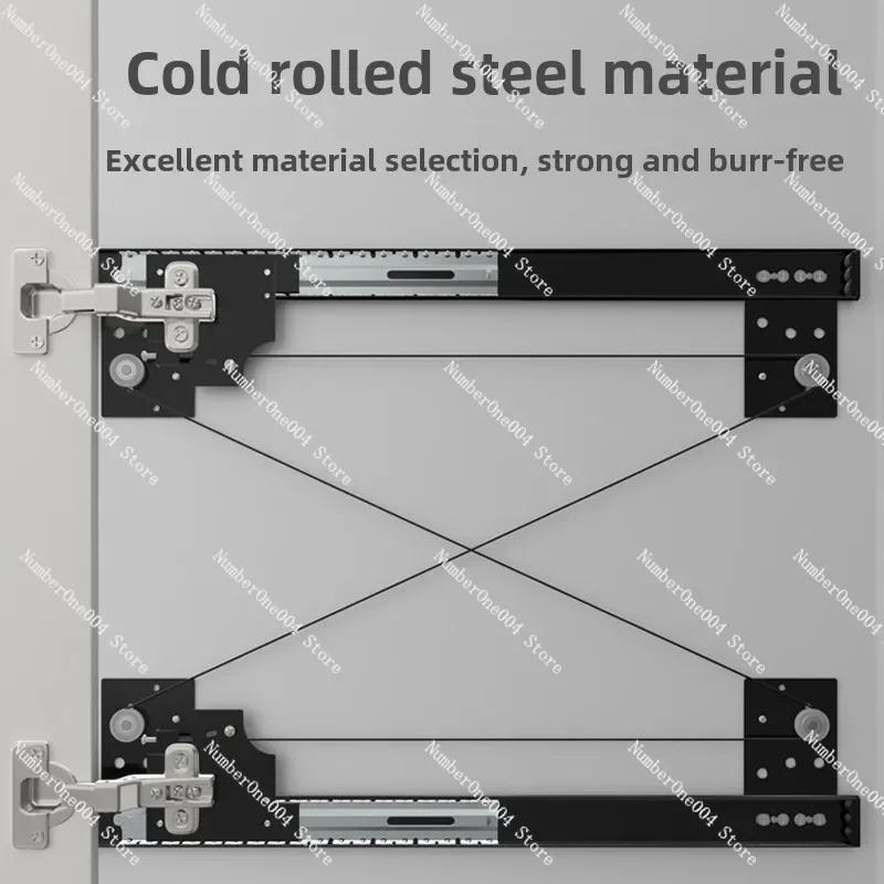 

Pocket Track Wardrobe Swing Slide Rail Hardware Hidden Butterfly Track Folding Cabinet Door Retractable Rail