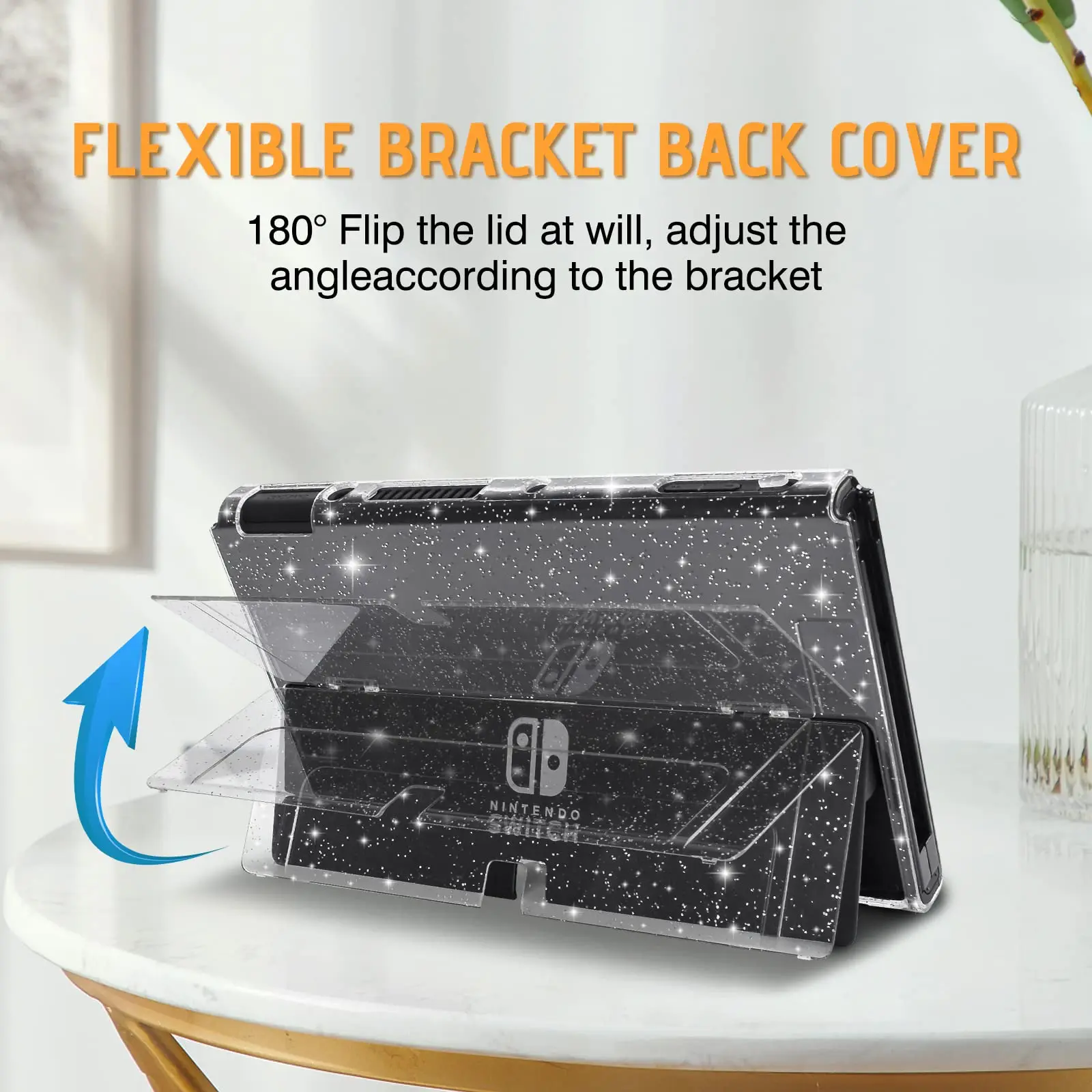 غطاء حماية صلب لامع وشفاف ومقاوم للصدمات لهاتف نينتندو سويتش Oled ملحقات حافظة قابلة للإرساء