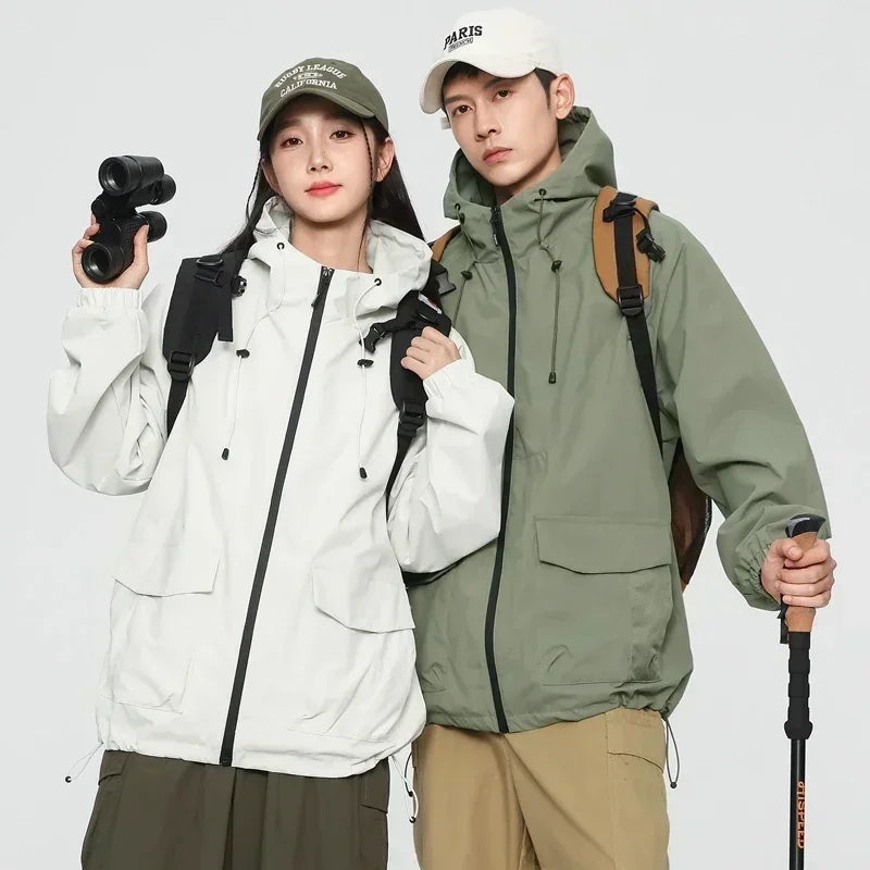 2024 New Couple Jacket Spring and Autumn Thin Style Hiking Fishing Waterproof Windbreaker Running Training Windproof Coat