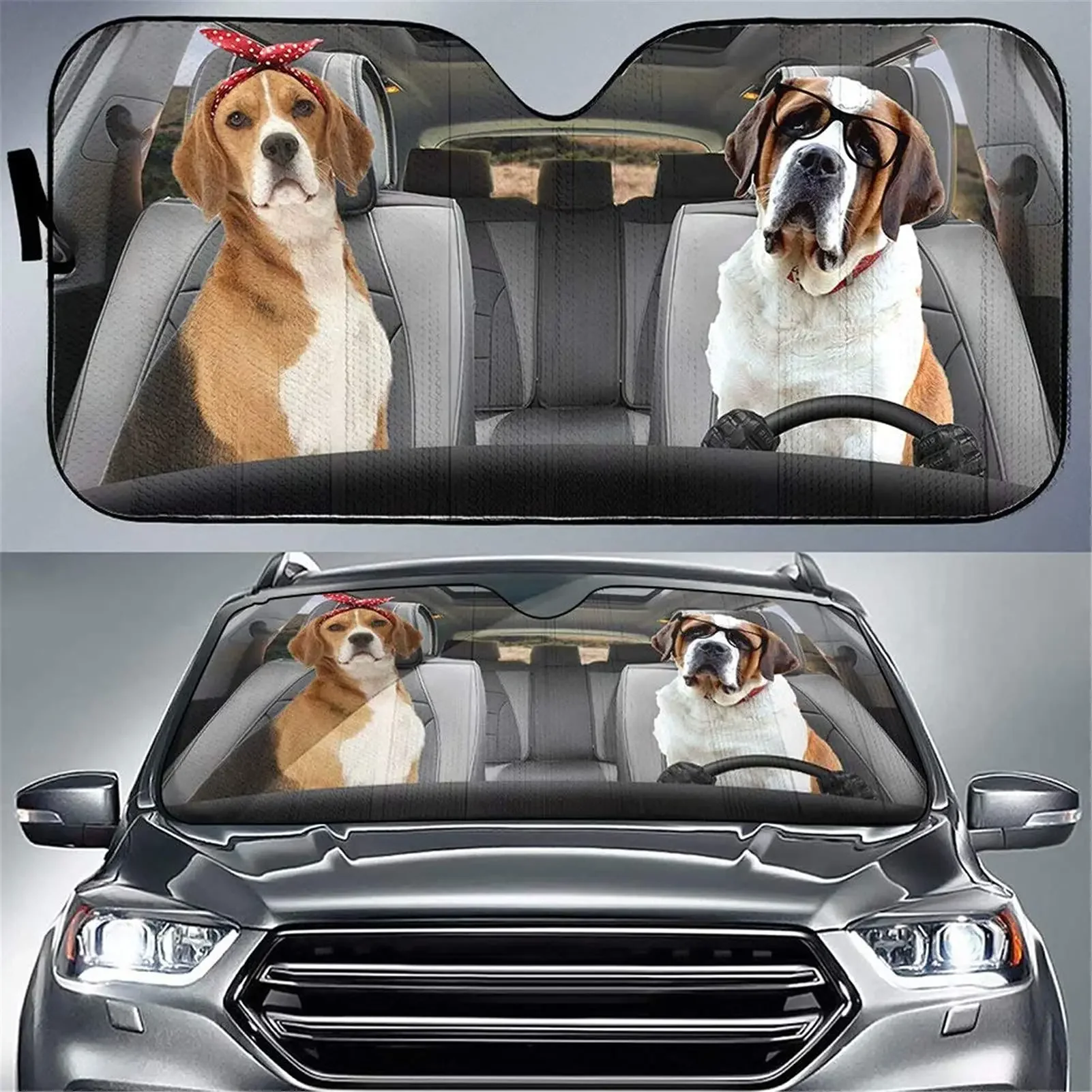 

Car Auto Sun Windshield Sunshade,Beagle Dog Pattern Cool Sun Shield for Summer Outdoor,Heat and Sun Protector