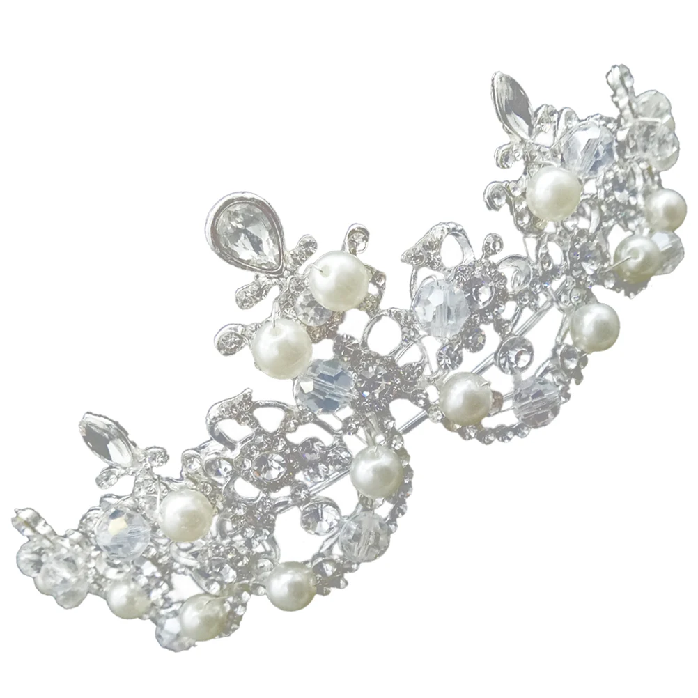 

Baroque Bridal Crown Headb Alloy Diamond Wedding Headpiece Hair Accessories Tiaras Pearl Rhinestone Durable Lightweight Stylish