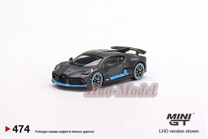 

TSM MINIGT 1/64 для Bugatti Divo, модель автомобиля, литой под давлением сплав, имитация игрушек, подарки на день рождения для мальчиков, хобби, демонстрационные украшения, серый цвет