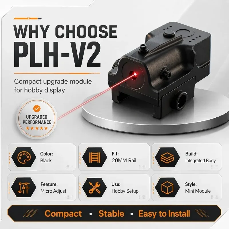 Slim Alloy Red‑Light Decor Module, Four‑Way Fine‑Adjust Indicator Accessory Compatible with Standard 20mm Hobby Rail