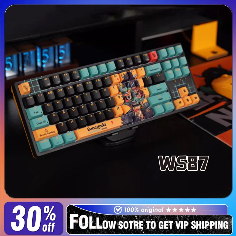 

A4Tech Bloody Savage Impact WS87 Mechanical Keyboard Wireless Three Mode 87-key Hot Swap Customized RGB E-sports Gaming Keyboard