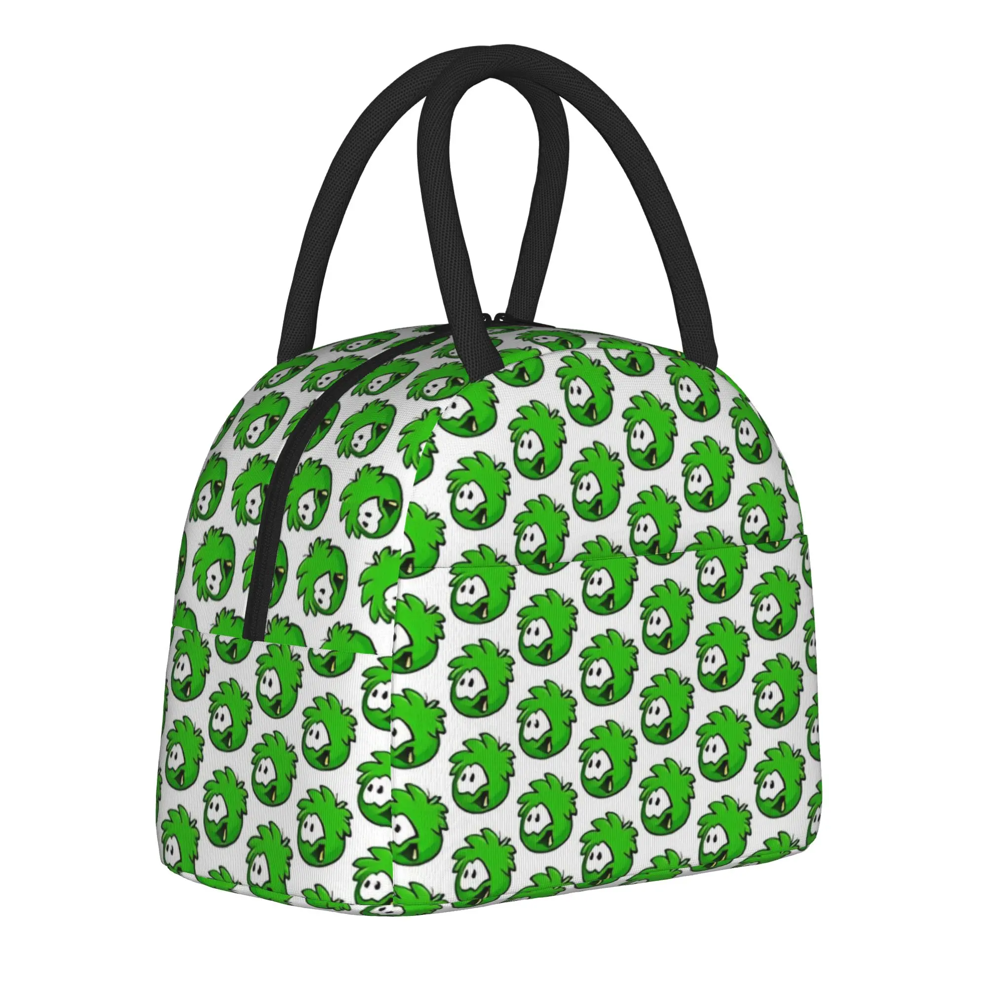 Green Puffle Insulated Lunch Bags Leakproof Lunch Container Thermal Bag Tote Lunch Box Work  Picnic Men Women