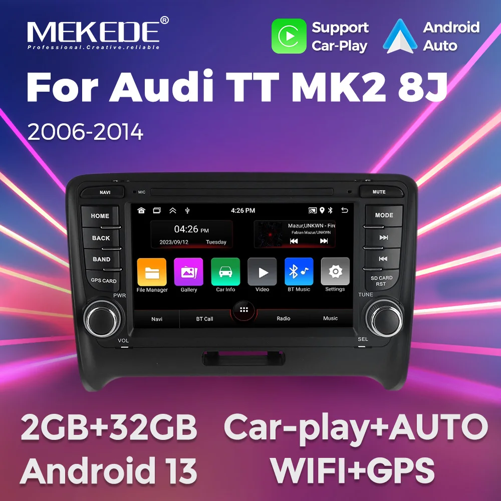 MEKEDE 7 palec HD dotek obrazovka pro audi TT MK2 8J 2006 - 2014 auto stereo rádio Android auto Carplay audio 2 DIN přijímač WIFI