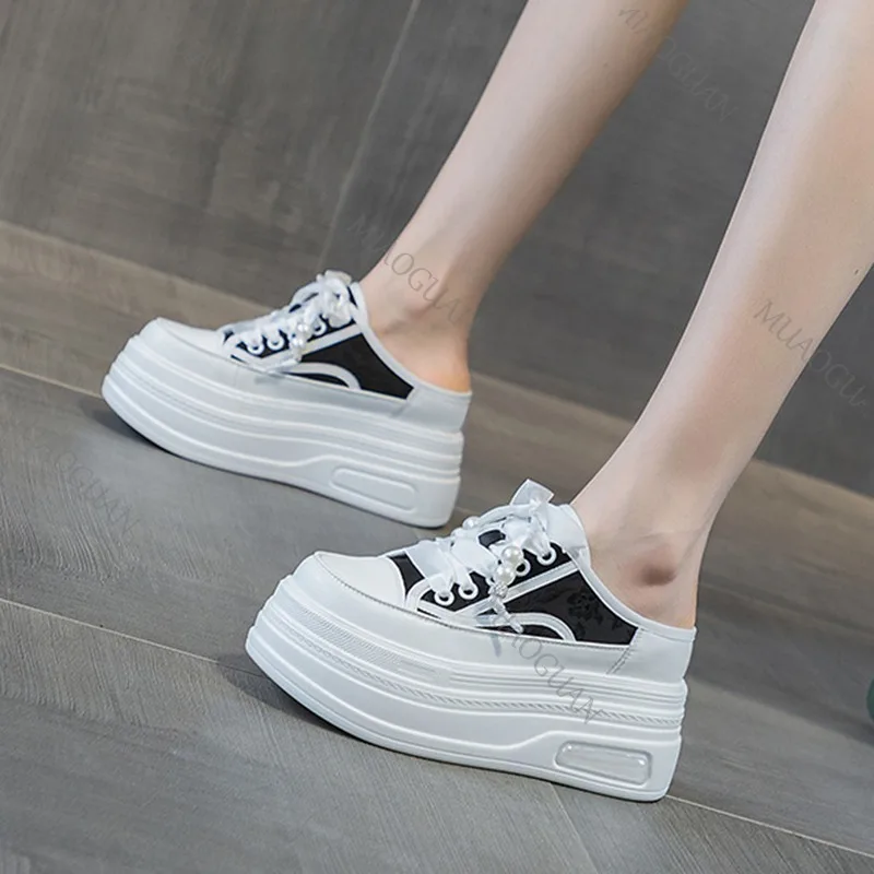 Primavera Verano Nueva Moda Zapatillas De Deporte Baotou Medias Zapatillas Ropa Exterior Fondo Grueso Ocio Con Cordones Zapatos De Tenis_voghion.com