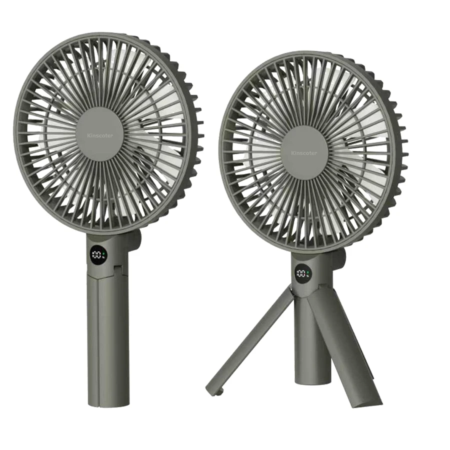 Portable Foldable Tripod Handheld Fan 3000mAh Rechargeable Fan 4 Wind Speeds Adjustable Personal Fan for Outdoor Travel Camping