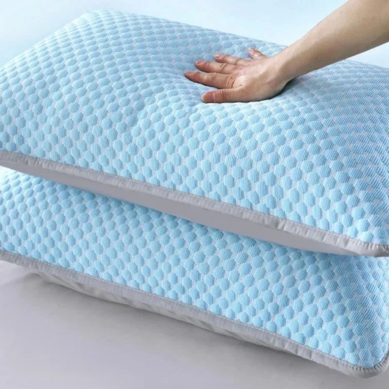 1 Pair Summer Cooling Bean Pillowcase Ice Silk Cool Pillow Cover Breathable Sofa Bed Pillow Protector 48x74cm
