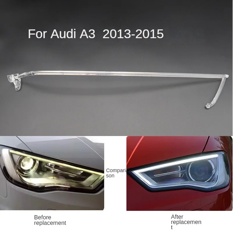 For AUDI A3 2013-2015 DRL Light guide plate Light guide tube Headlight Daytime Running Light Guide  Angel Eye