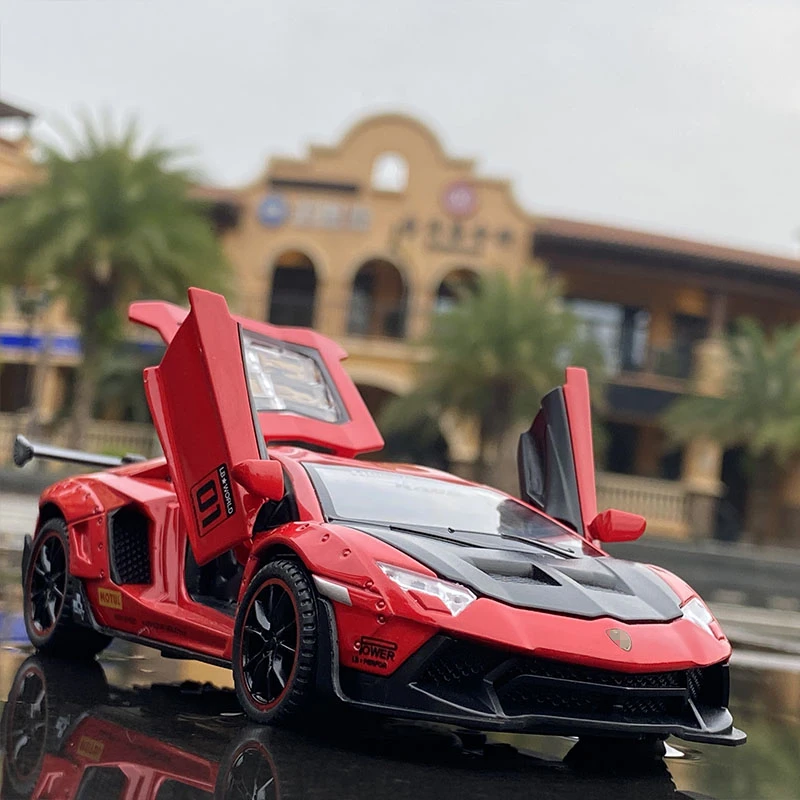 نموذج سيارة رياضية من سبيكة Aventador LP700 ، محاكاة على شكل دييكاست ، سيارات لعبة معدنية ، صوت وإضاءة ، هدية مجموعة ، 1:32