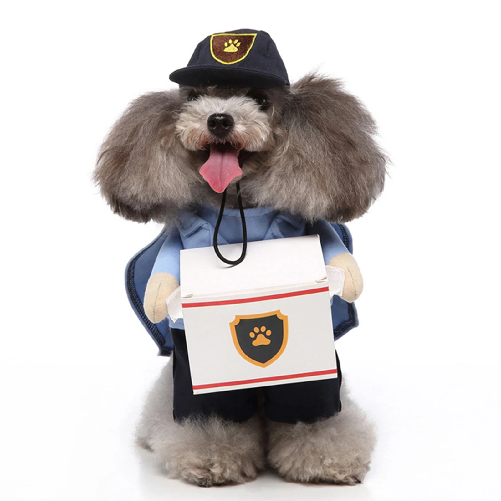 Pet Mail Carrier Costume Soft Funny Costumes Pets Suit With Cap For Small Dogs And Cats Halloween Christmas Party Decoration