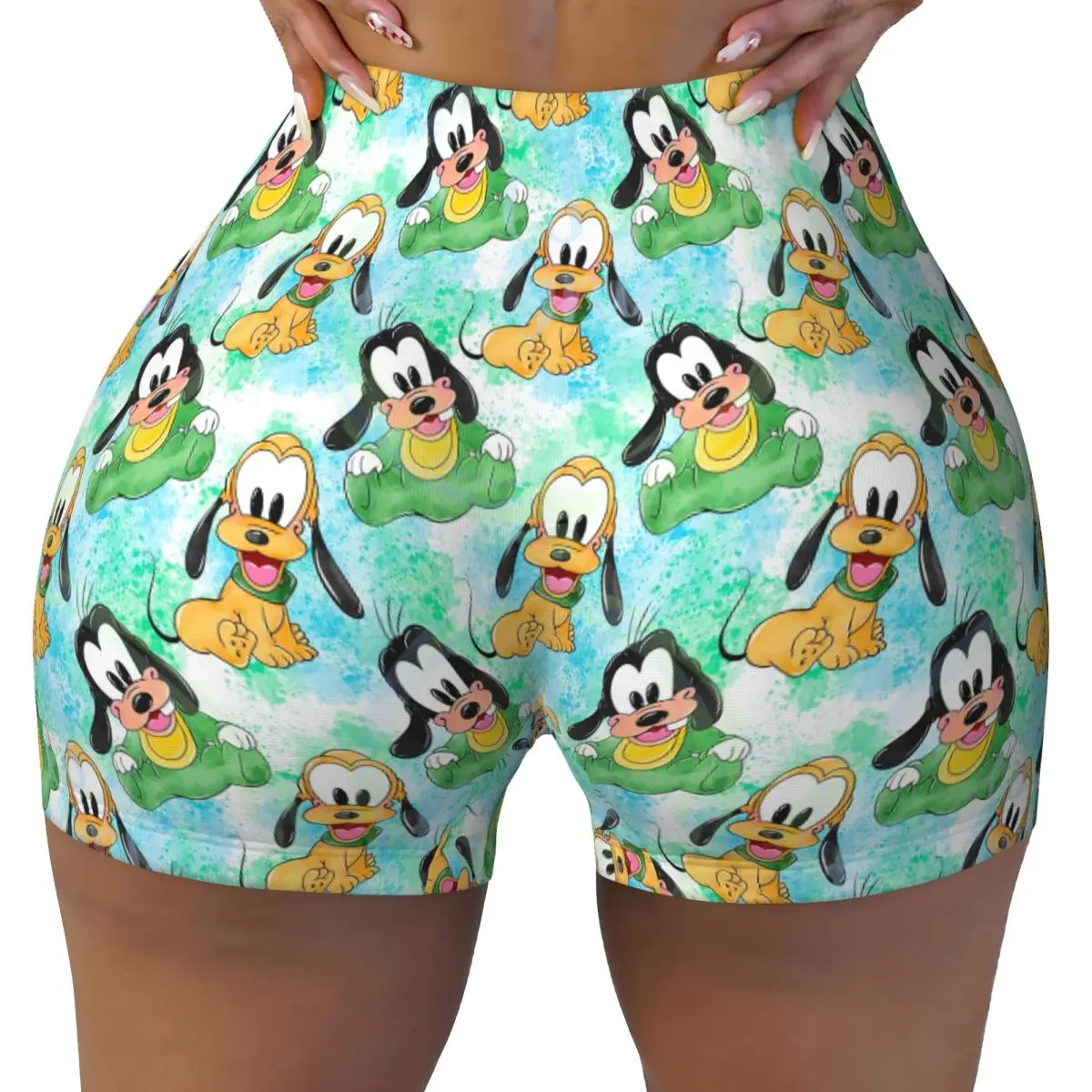

Custom Women Goofy Animation Fashion Workout Yoga Shorts Gym Athletic Running Volleyball Shorts