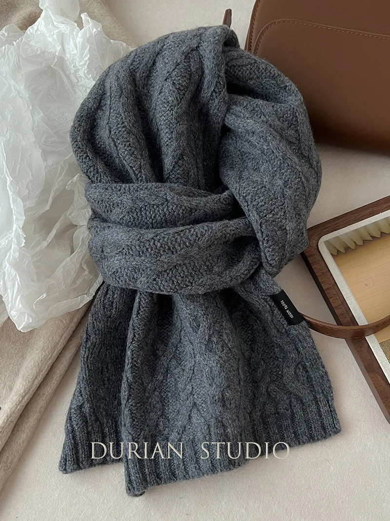 الكلاسيكية تويست البريطانية واليابانية الرجعية وشاح المرأة الشتاء الملتوية الكشمير وشاح الرجال #4