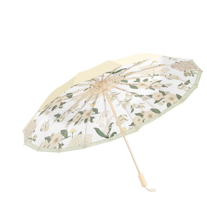 

Sun umbrella women's new high-value sunscreen beach weather and rain dual-purpose small and portable
