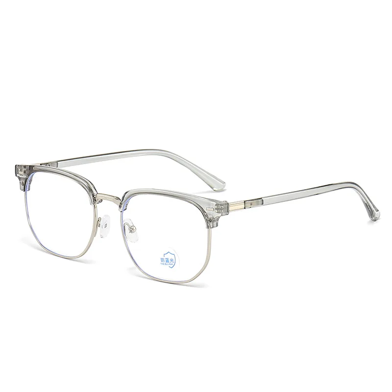 XJiea 2024 Photochrome Anti-blaues Licht Gläser Männer Mode Rechteck Halb Randlose Brillen Für Frauen Büro Computer Goggle