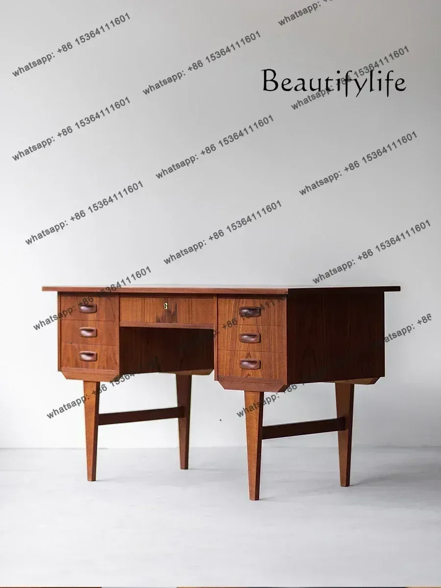 

Log retro desk writing desk living room study home medieval style