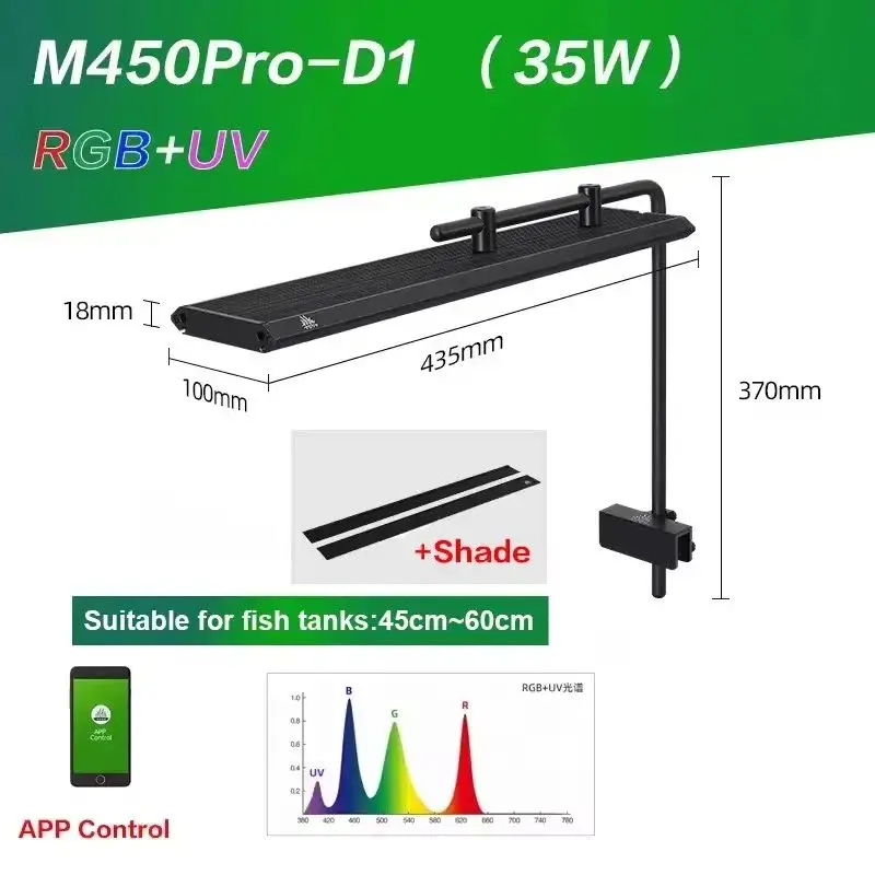 WEEK AQUA M300/M400/M450Pro Ver.3 RGB+UV Planted Growing Light