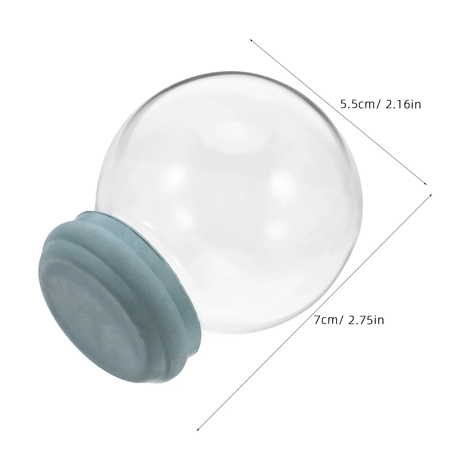3Pcs Glass Snow Globe Dome Clear Empty Replacement Parts 2.2inch DIY Water Snowflake Craft Kits for Winter Tabletop Decor