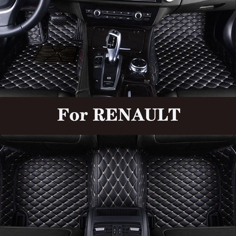 Full Surround Custom Leather Car Floor Mat For RENAULT Duster Kadjar Clio Espace(5seat) Zoe Trafic 3 Espace 3 ARKANA Auto Parts