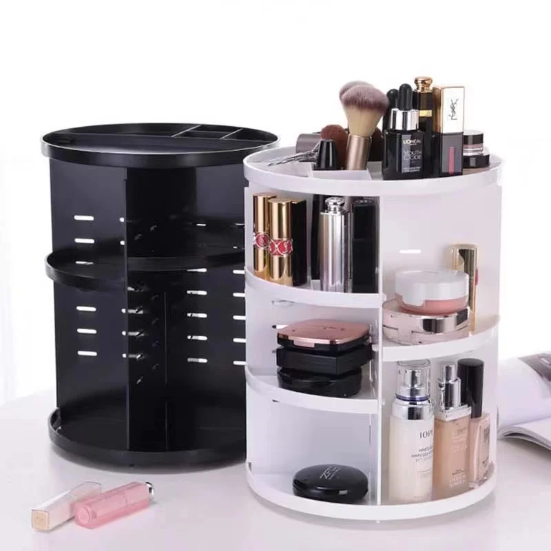 360° Rotating Makeup Organizer Cosmetic Storage Display box DIY Adjustable Spinning Holder Large Capacity Make up Shelf