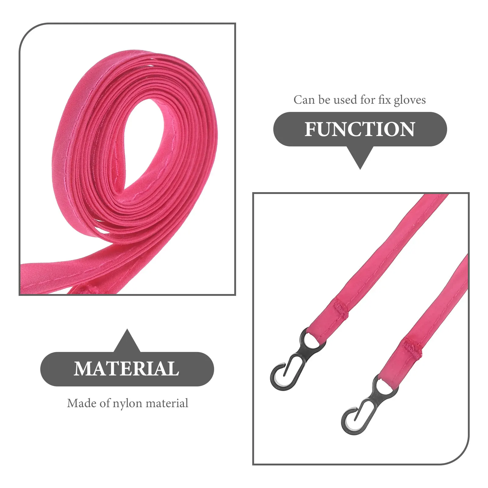 

2Pcs Gloves Nylon Ropes Children Winter Lanyard Strap Mittens Durable Reusable Glove Ropes Clips Winter Glove Rope Holder