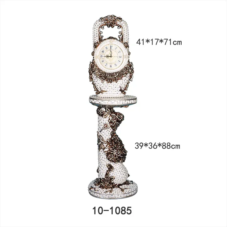 2024 Hot Selling Home Decorative Pearl Resin Floor Clock for Hotel