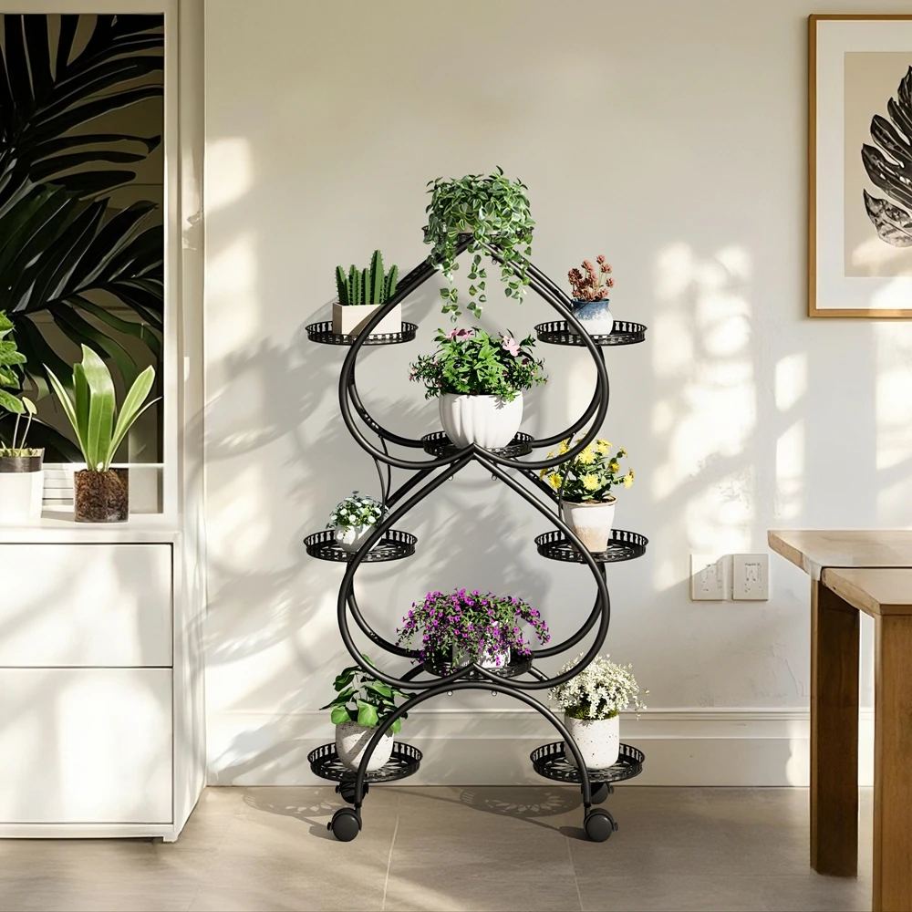Rolling 9-Tier Plant Stand 7