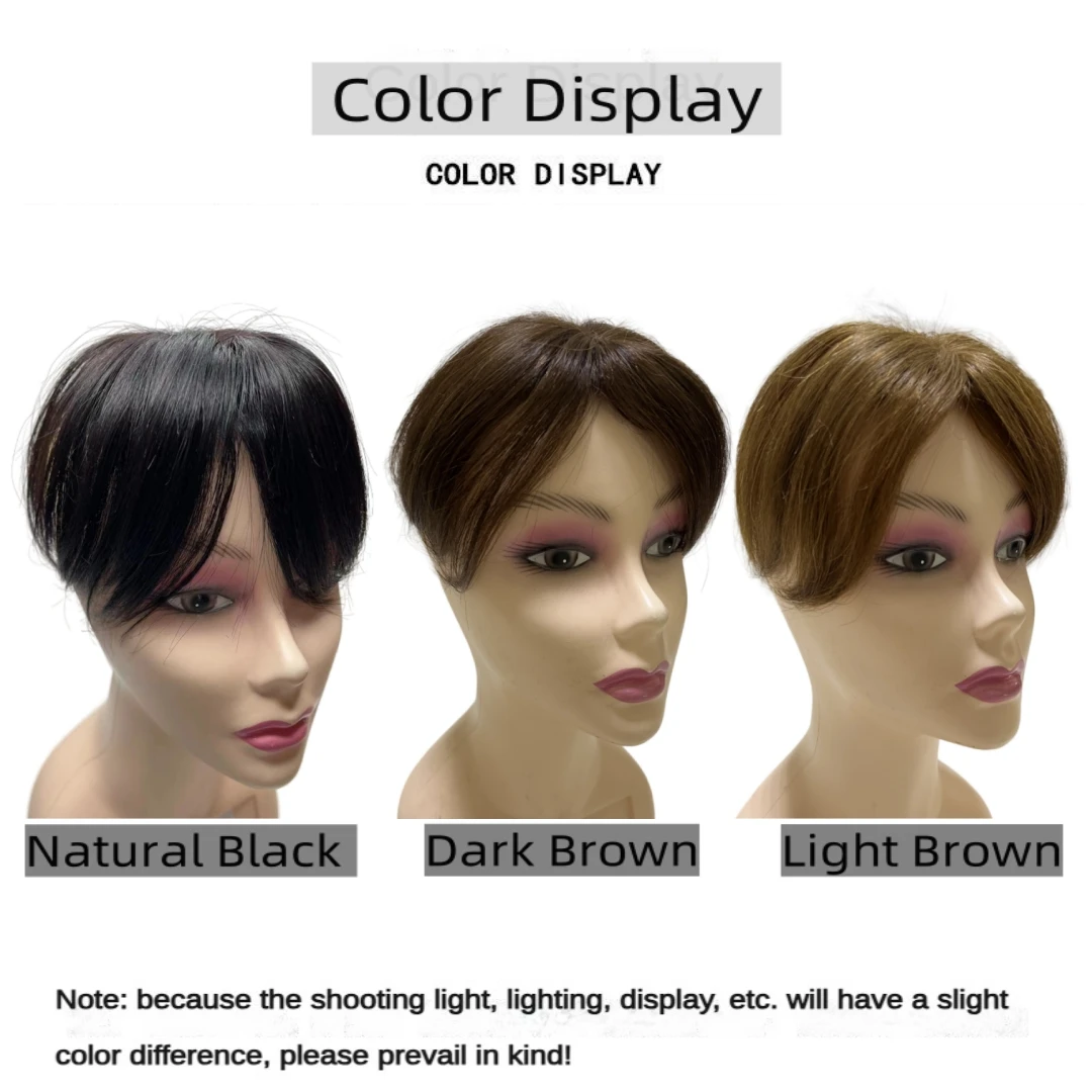 Topper per capelli corti da 15 cm per donne e uomini Piccoli toppers per capelli umani Clip-on posticci per diradare la linea di parti di capelli Facile da indossare