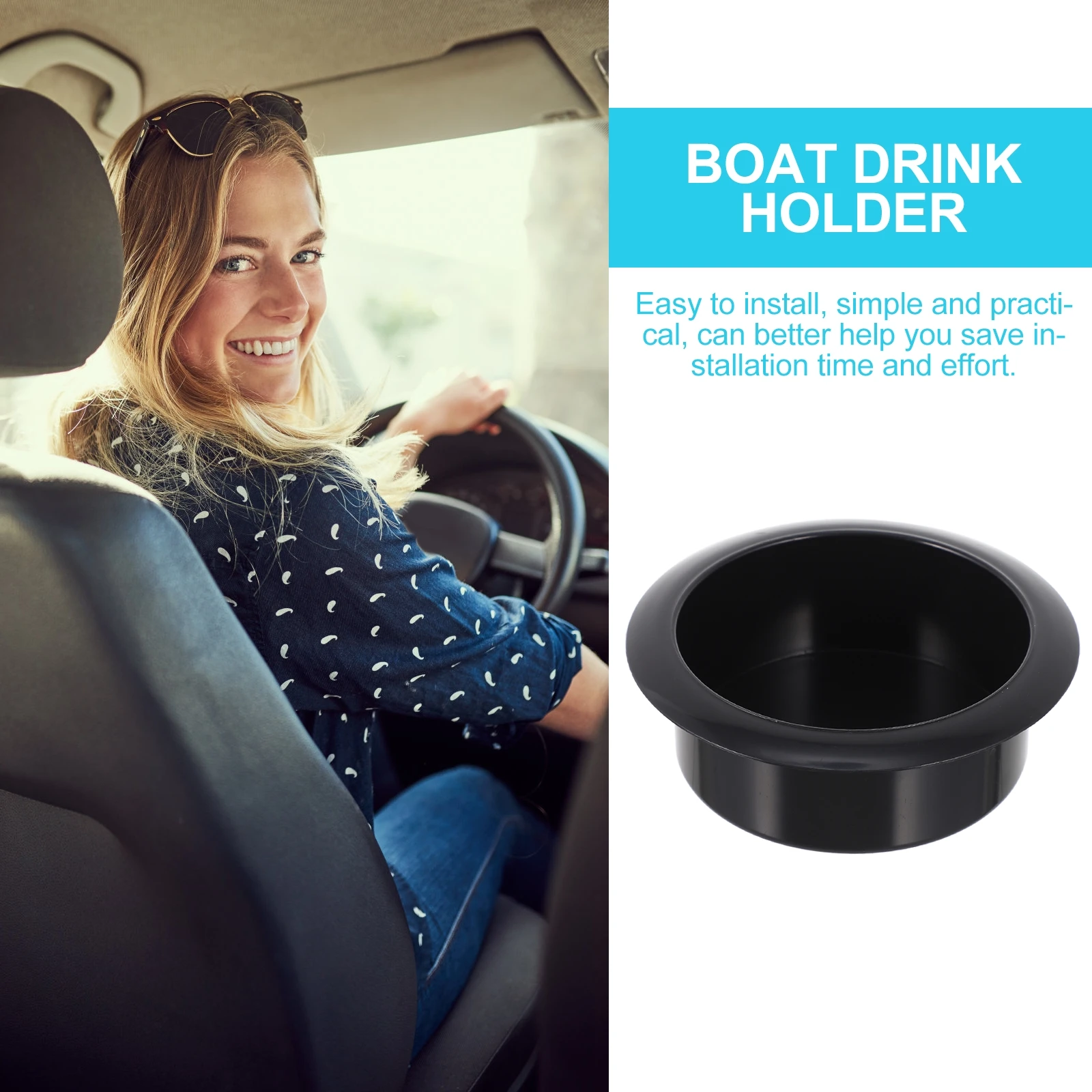 

4pcs Abs Recessed Durable Drink Can For Yacht Marine Easy Install Beverage Cup Holder For Boat Boat Ring Drink Cup
