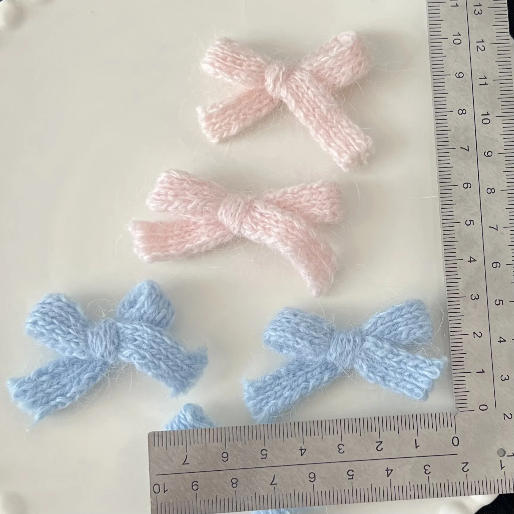 2pcs miniso blue pink bow series cartoon cloth art accessories diy crafts materials jewelry making charms