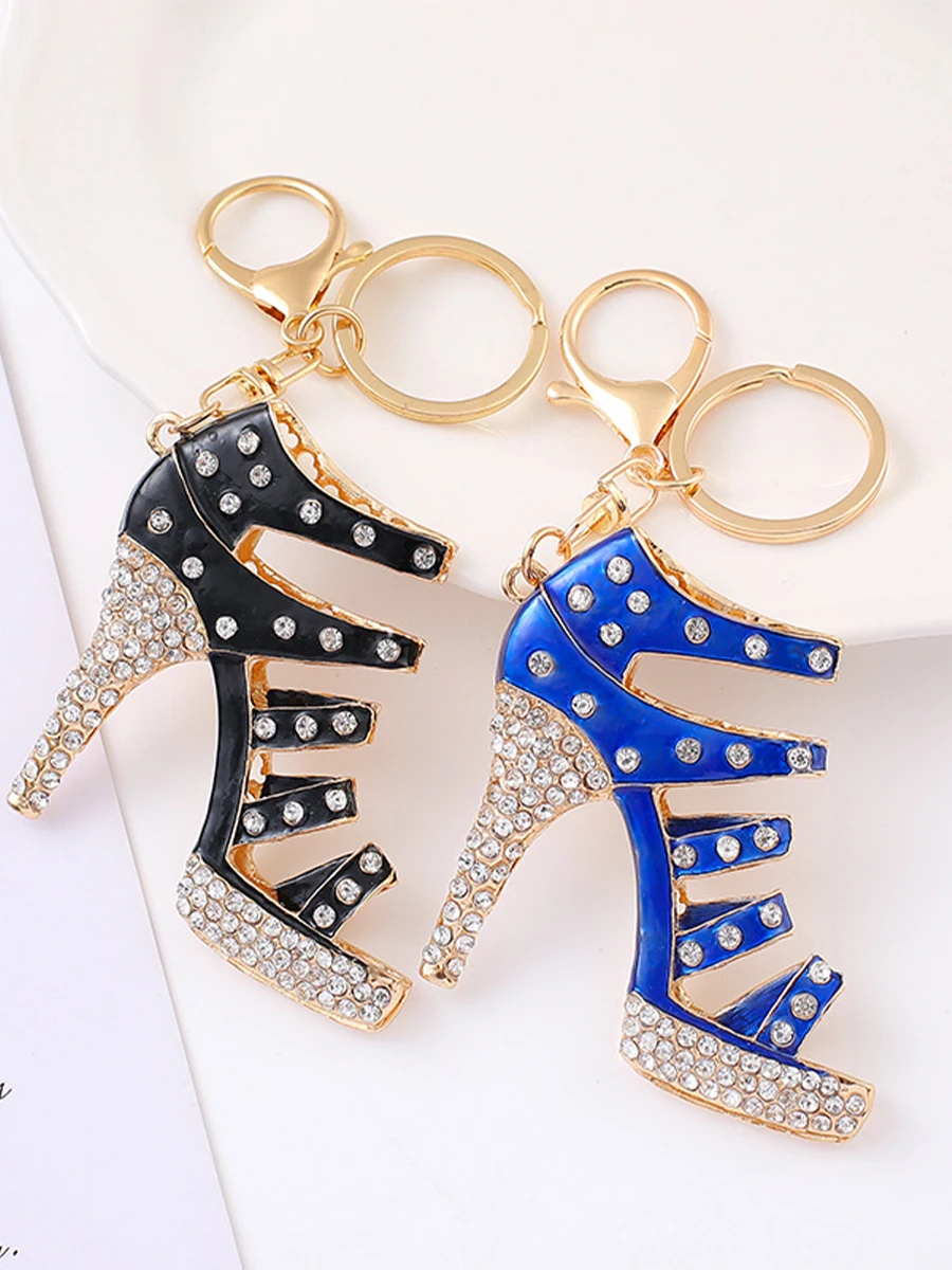 Porte-clés à Talons Hauts en Strass pour Femme, Pendentif de Sac à Main en Métal localité, Bijoux en Clip, Accessoires Créatifs