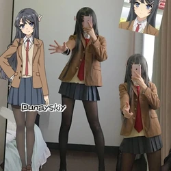 Anime Sakurajima Mai Cosplay Costume Rascal Does Not Dream of Bunny Girl Senpai Mai Sakurajima Cosplay Wig Bunny Ears Headwear