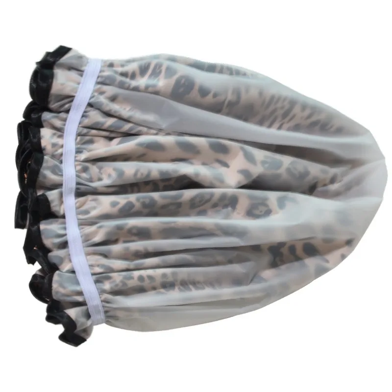 1pcs/set Extra Large Satin Lace Shower Cap Double Layer Water-Resistant EVA Bath Cap for Long Hair Salon Use Elastic Reuse