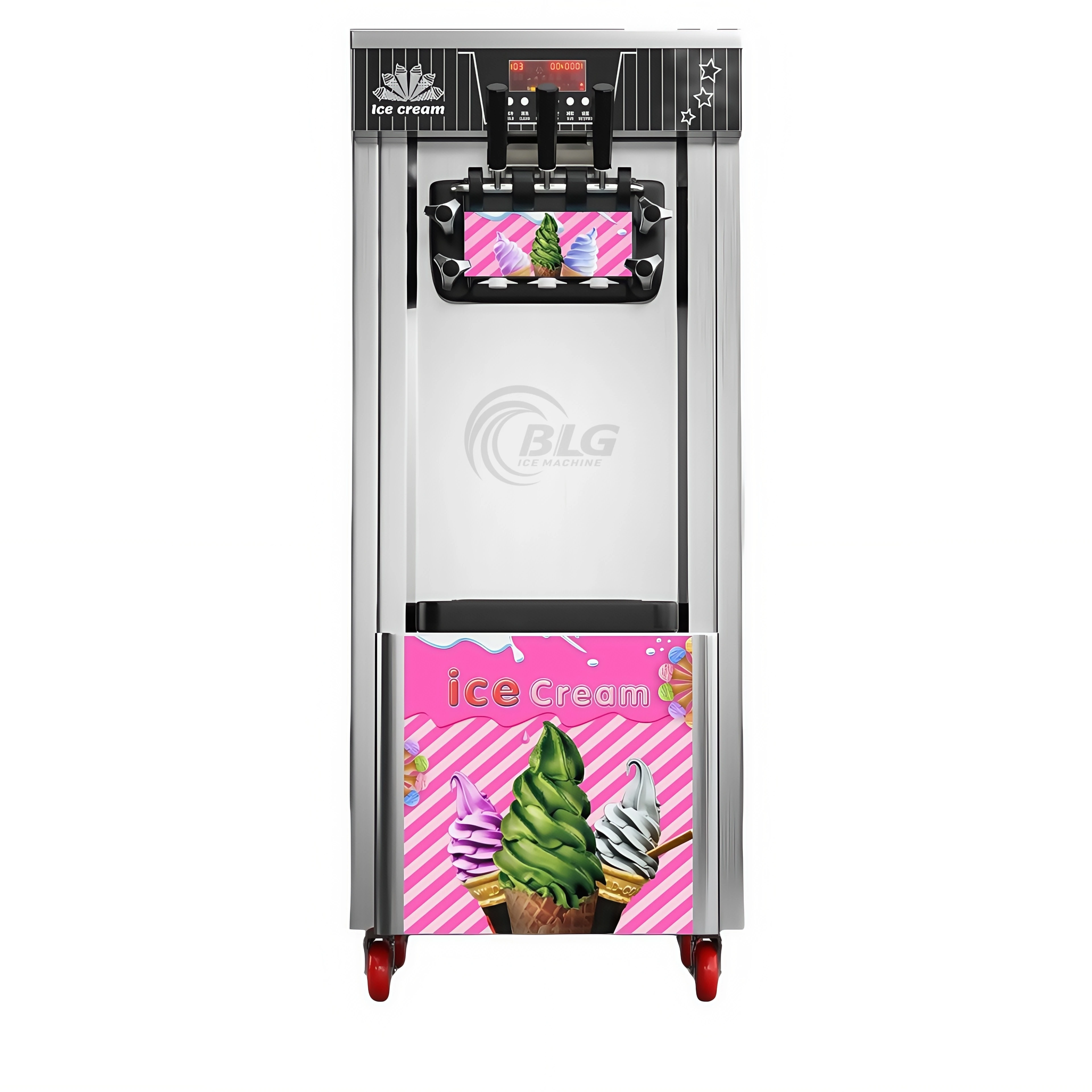 

MT Vertical Soft Ice Cream Machine 3 Flavors Yogurt Milk Chocolate Economical Ice Cream Machine