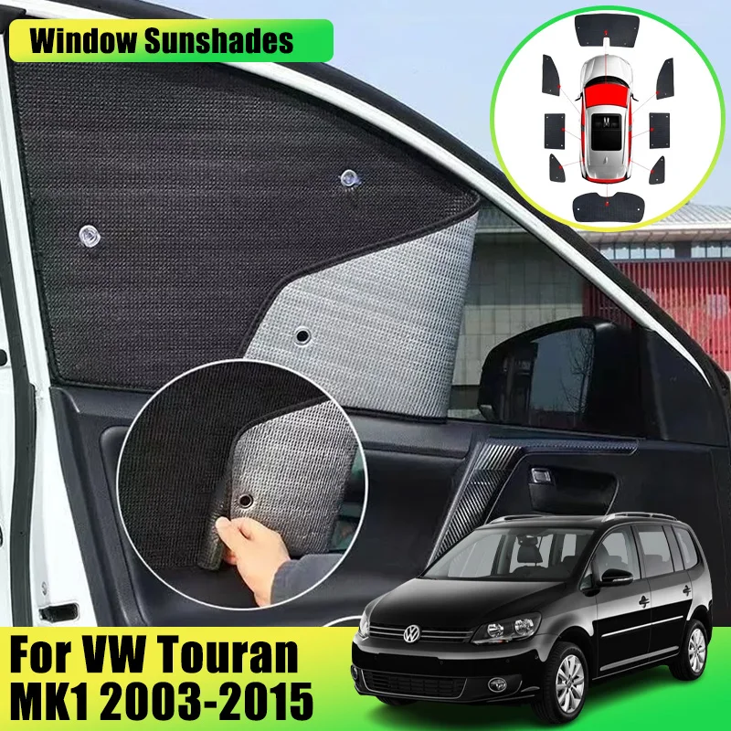 Full Car Coverage Sunshade For Volkswagen VW Touran MK1 1T 2003-2015 Car Rear Side Sunscreen Window Sunshade Cover Accessories