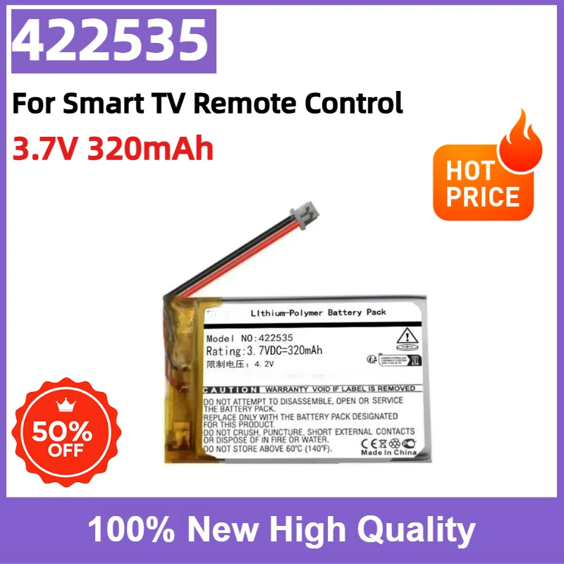 422535 3.7V 320mAh Rechargeable Li-Polymer Lipo Battery for Smart TV Remote Control Replacement Lithium Battery