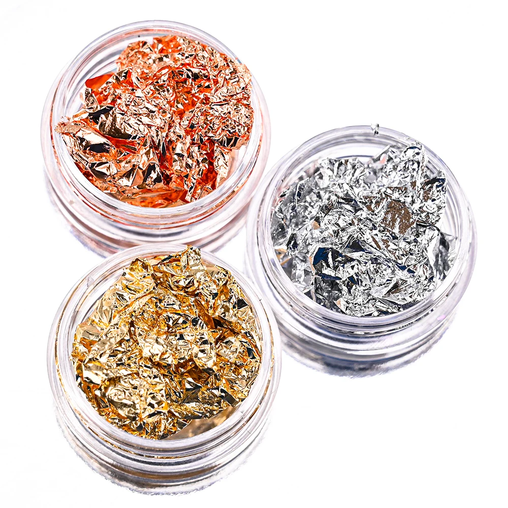 5D ゼリー フォール メープル ネイルアートステッカー 3本入り ゴールド シルバー ブラウン ホイルペーパー トレンド 秋 粘着ネイルデカール ネイルスライダー