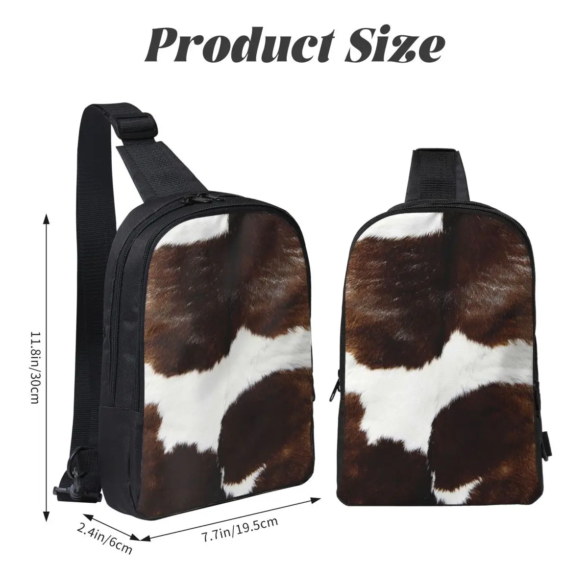 ريفي مزرعة البقرة طباعة حقيبة الصدر حقيبة كروسبودي حقيبة كتف حبال للرجال السفر المشي لمسافات طويلة Daypack #3