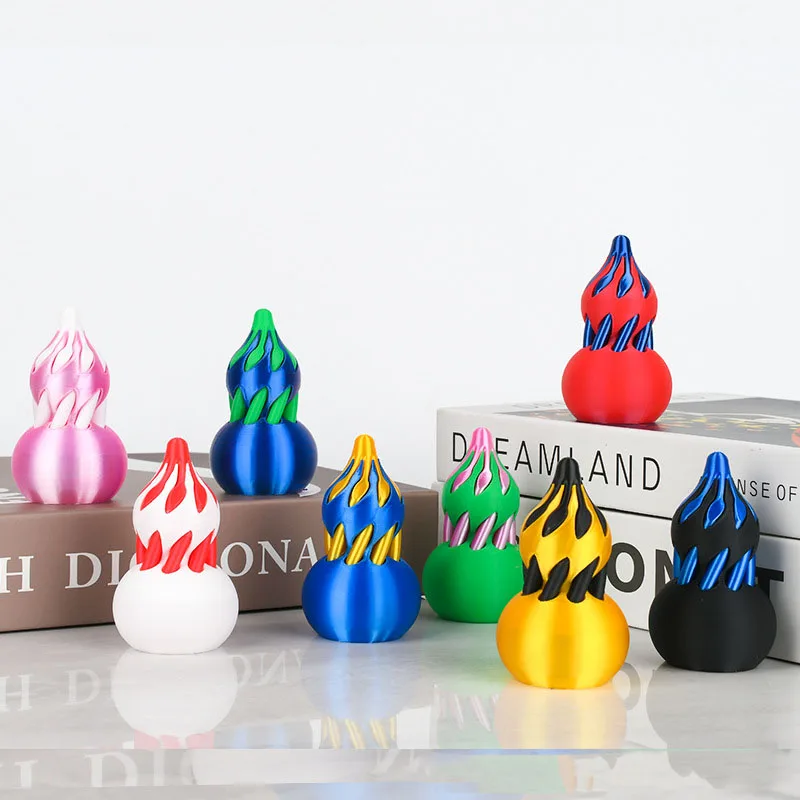 1pcs New Gourd 3D Printed Spiral Toys Model Stress Relief Impossible Pyramid Passthrough Sculpture Passthrough Pyramid Toys