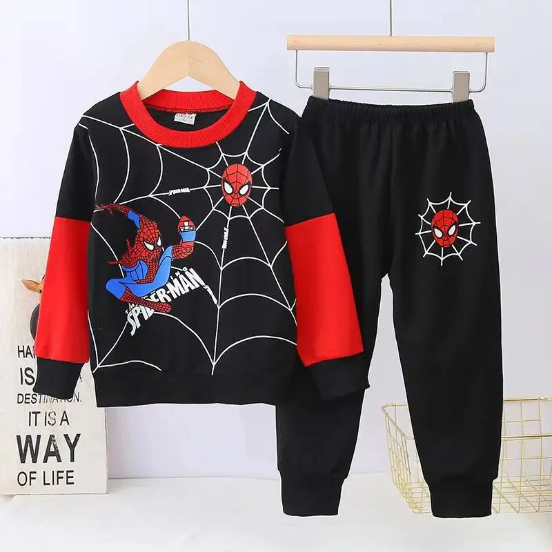 Autumn Baby Boy Clothes Set Children Girls Spider-Man Sweatshirts And Pants 2pcs Suit Sweet Kid Pullover Top Bottom Pajamas