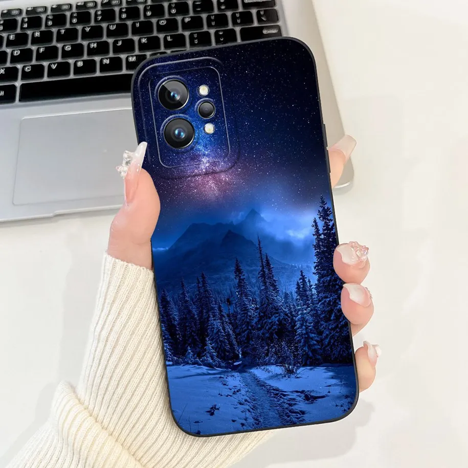 For Realme GT2 Pro 5G Case RMX3301 Shockproof Cover Fashion Flower Phone Cover For Realme GT2 Funda Realme GT Neo 3T Neo2 Bumper
