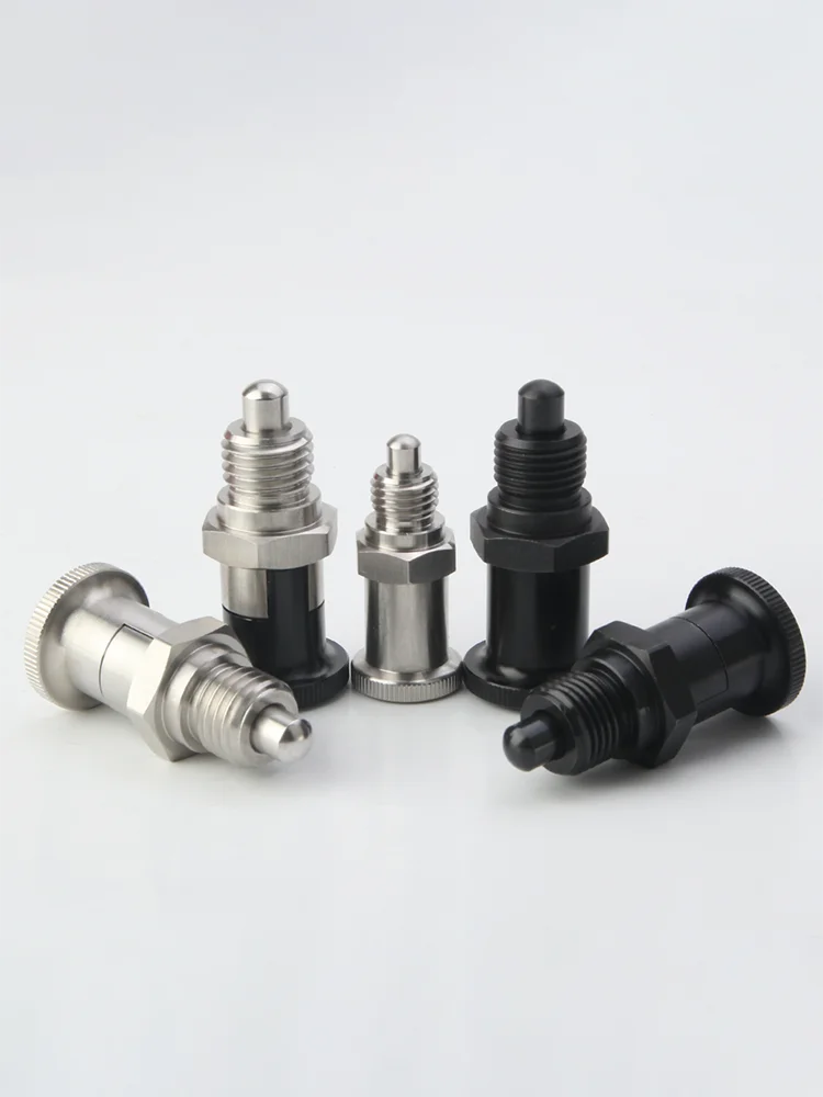 

Self-Locking/Automatic Reset Knob Plunger Round Head Indexing Spring Positioning Pin External Thread with Nut